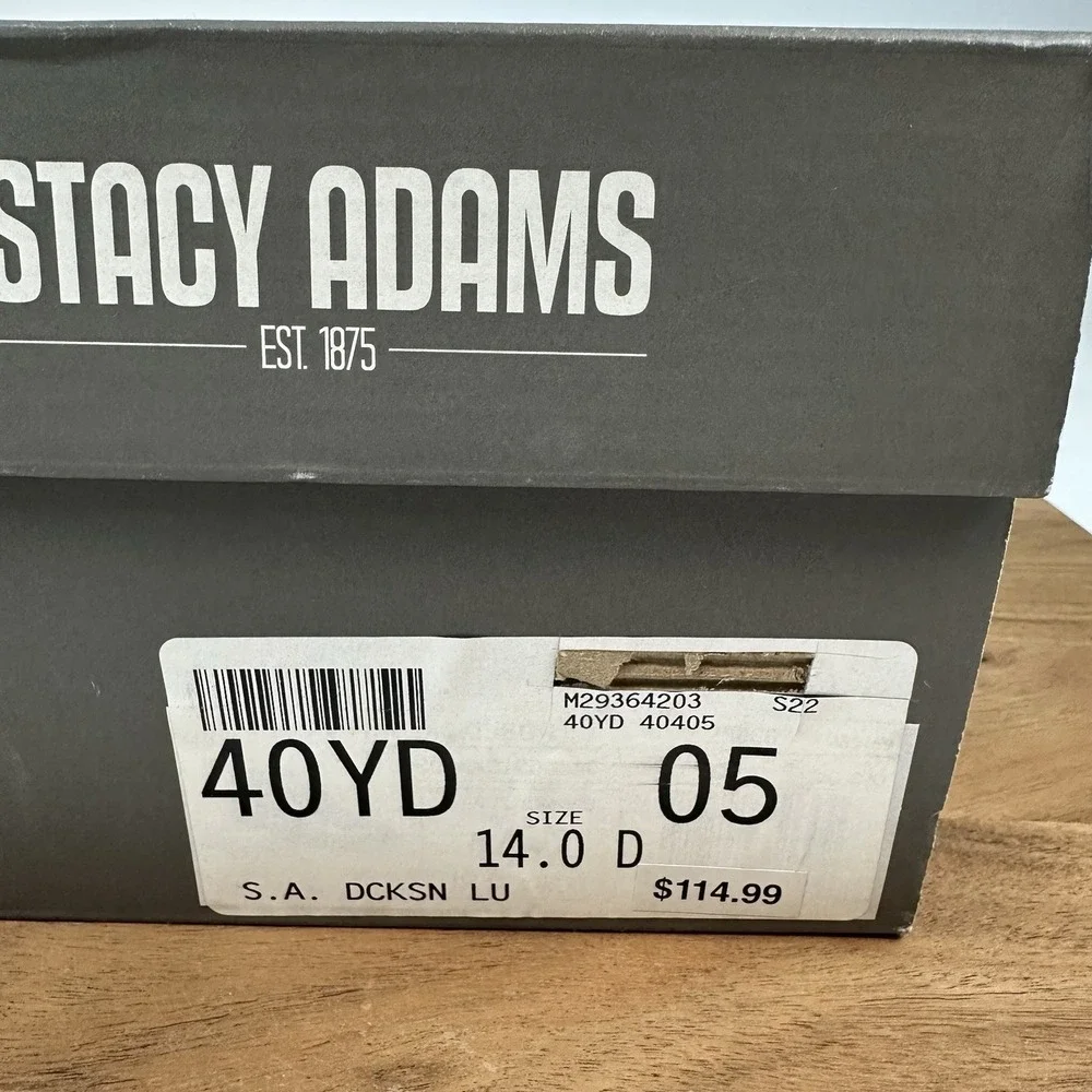 New Mens Stacy Adams Dickinson Cap Toe Oxford Leather Dress Shoes Size 14 D‎